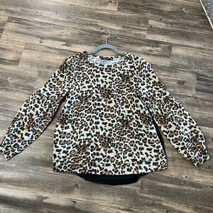 Doe & Rae Leopard Blouse EUC Small